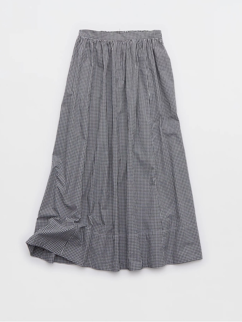 aerie Black & White Gingham Maxi Skirt